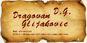 Dragovan Glijaković vizit kartica